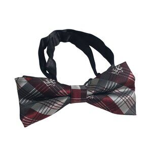 Bowtie Mens Necktie Tie Neck Designer Work Office Dad Gift Up to 18" Gray Maroon